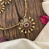 Vriksham Premium AD Stone Pendant Hasli Choker-Red & White-G16620